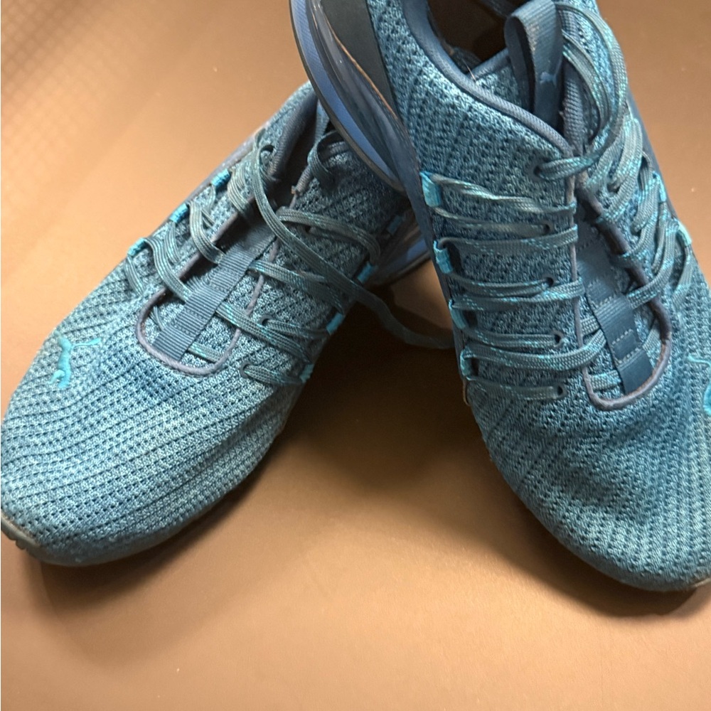 Puma Teal Knit Sneakers